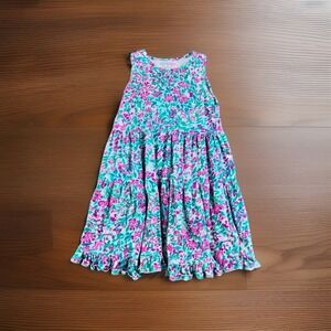 Crewcuts Girls Floral Cotton Dress Size 6 Ruffle Sleeve Bow Waist Summer Party